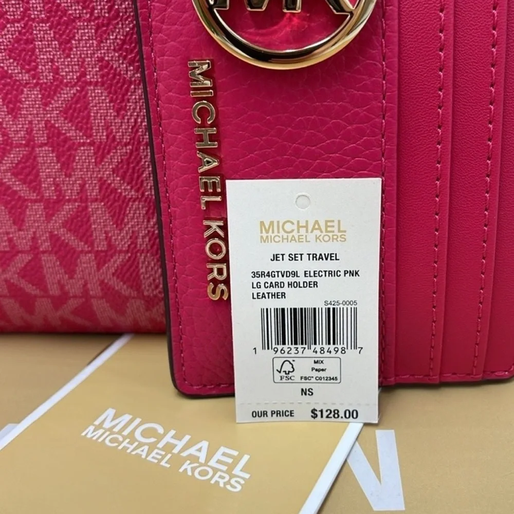 MICHAEL KORS
Large Pebbled Leather Card Holder Case
Electric Pink 
NWT - Picture 4 of 16